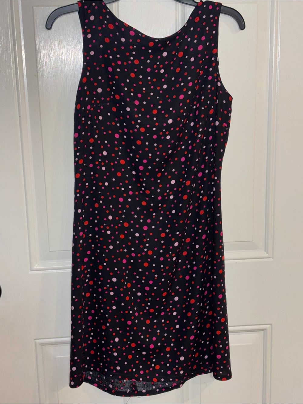 No Boundaries Black Midi Dress with Red and Pink Polka Dots
